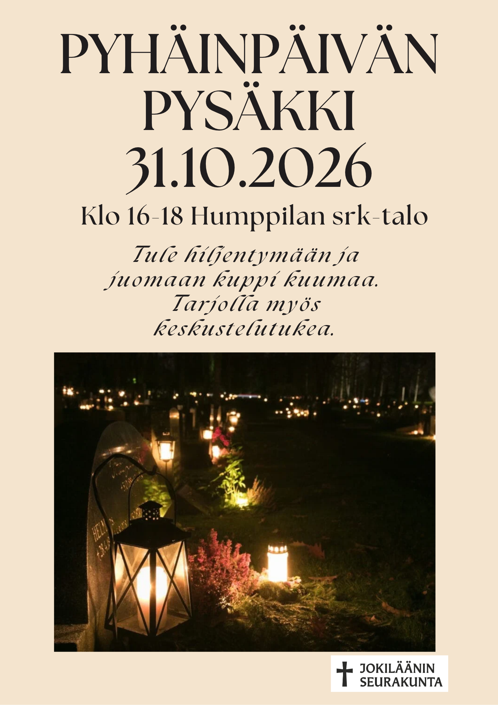 Pyhäinpäivän pysäkki srk-talolla