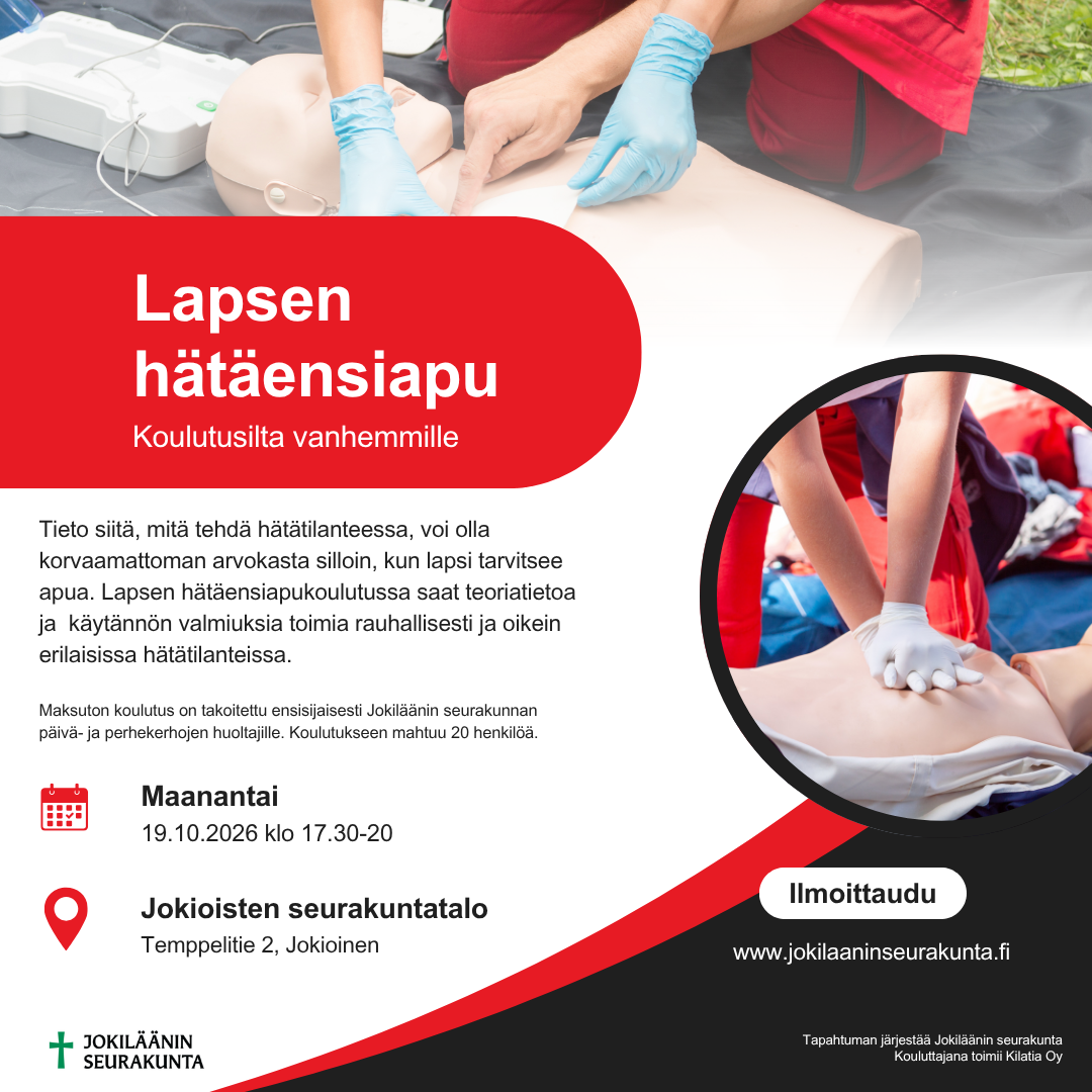 mainos lapsen hätäensiapu koulutusillasta